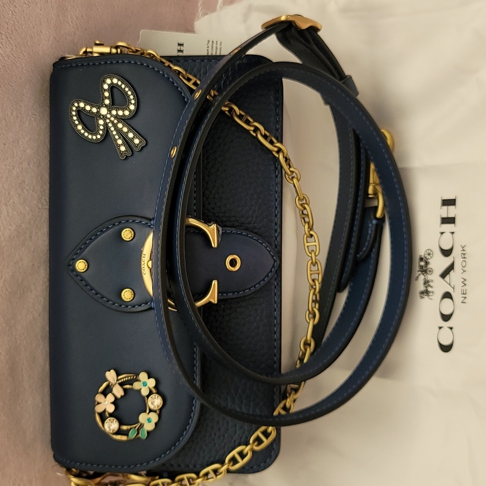 Coach Customized Beat Mini in Deep Blue Color with Zirconia Stones Accent